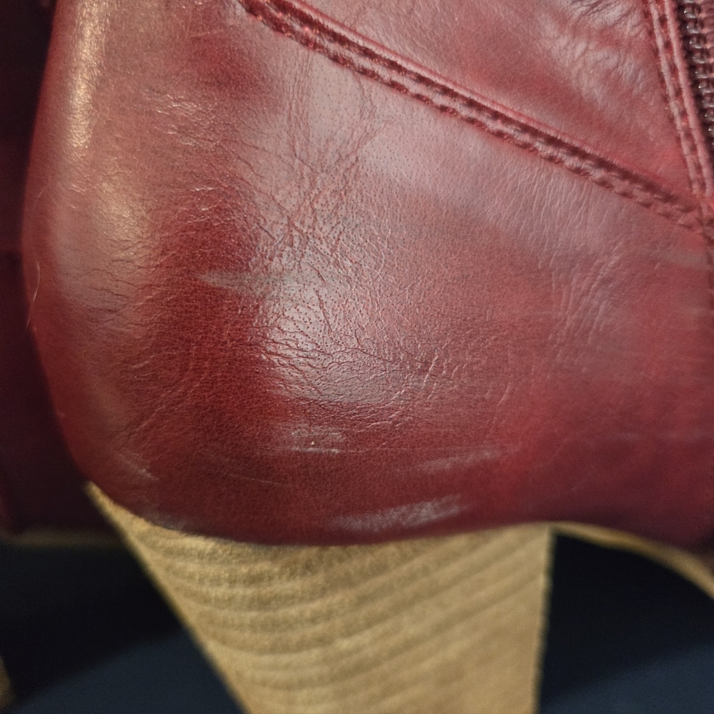 Goldie Lew Wild West Boots, Maroon Size 7.5, Similar To Free People Boots - Picture 5 of 5